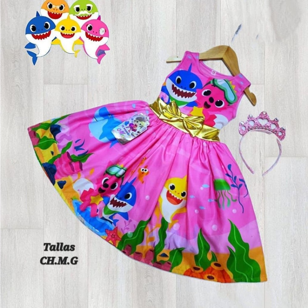 Pink Baby Shark Kids Costume Dress